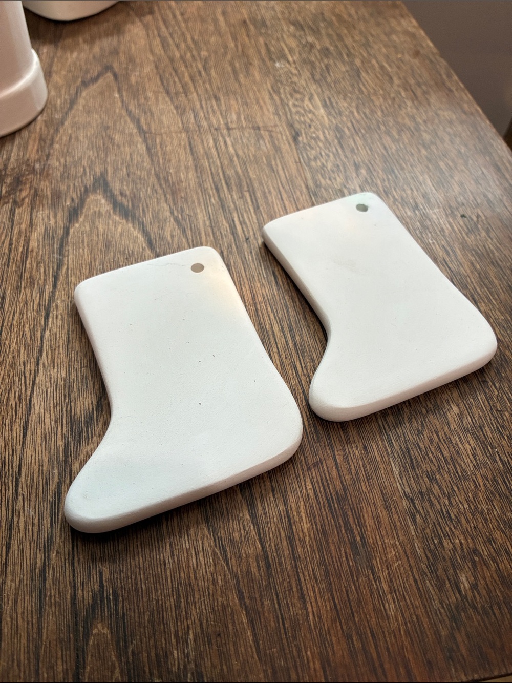 Blank Bisque Pottery / Ceramic Stocking Christmas Ornament